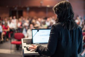 a person at a podium